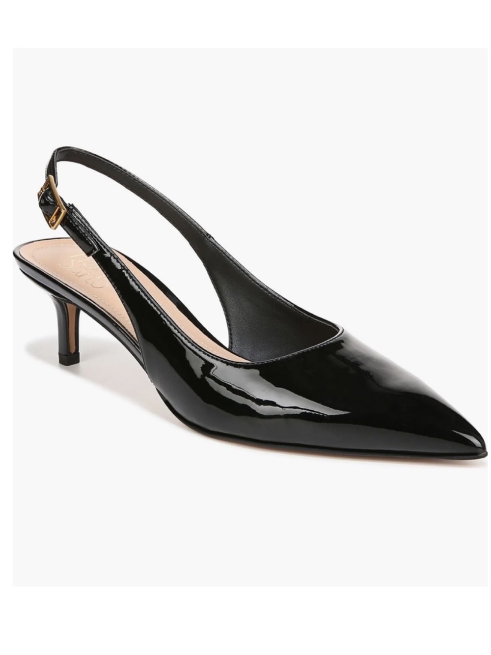 Franco Sarto Kate Slingback Pumps pointed toe glossy black sz 8